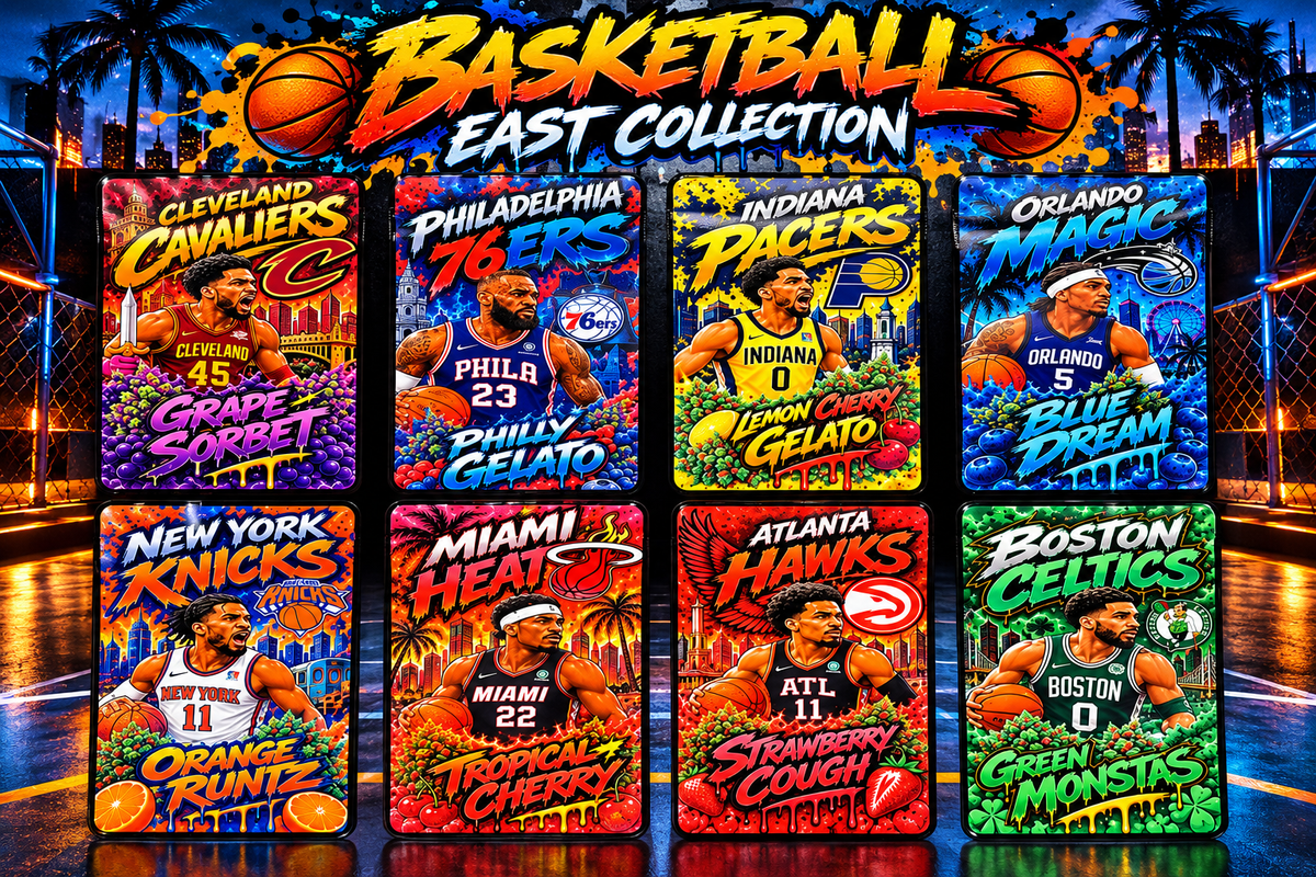NBA West/East Coast Collection 2026/2027 – 8 Custom Design Sticker Mylar Set (3.5g)