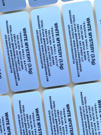 White Mystery Marshmallow Sprinkles Mylar Bag 3.5 Grams