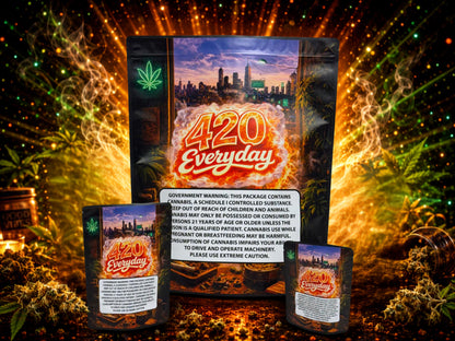 420 Everyday CUSTOM STICKER Combo Pack Mylar Bag Set – 32 (3.5g), 16 (1oz), 1 (1lb) 11