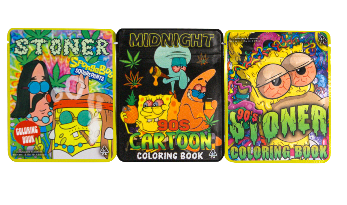 90s Cartoon Coloring Book Mylar Bag 3.5G | Smell Proof