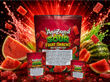  Arizona Sour Watermelon Fruit Snacks CUSTOM STICKER Combo Pack Mylar Bag Set – 32 (3.5g), 16 (1oz), 1 (1lb) 111