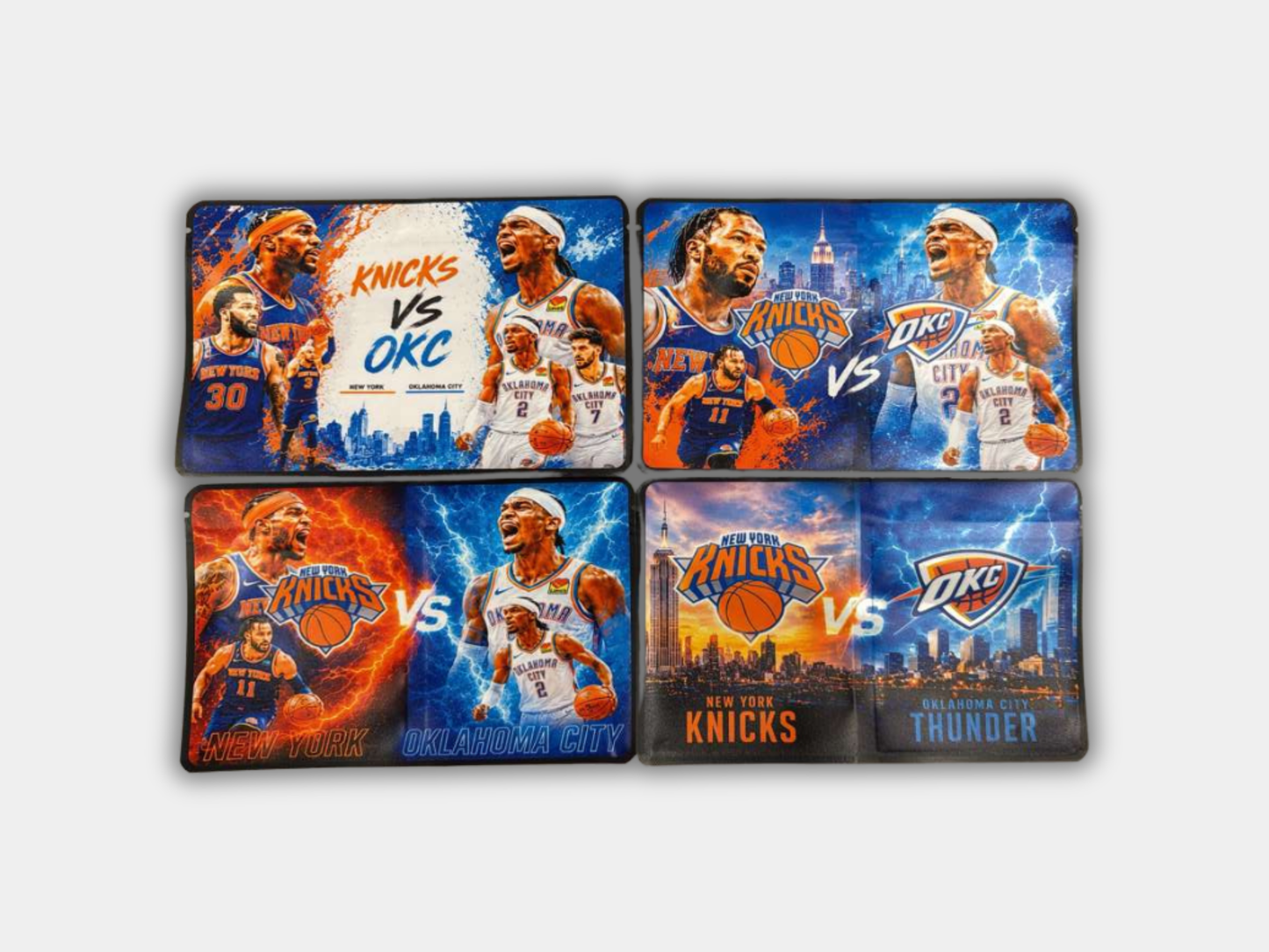 Knicks Vs OKC – 4 Designs Mylar Set (Duel Bag 7g Bag)