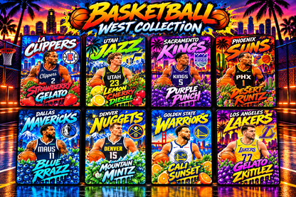 NBA West/East Coast Collection 2026/2027 – 8 Custom Design Sticker Mylar Set (3.5g)