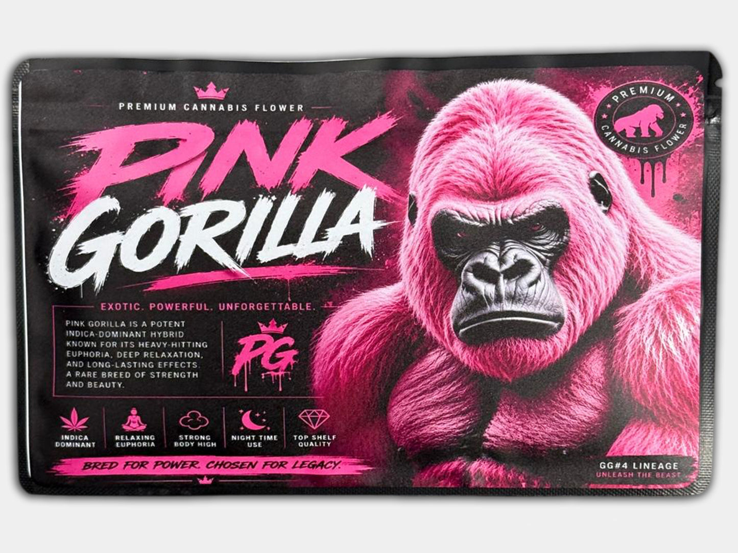 Pink Gorilla 7G Mylar Bag