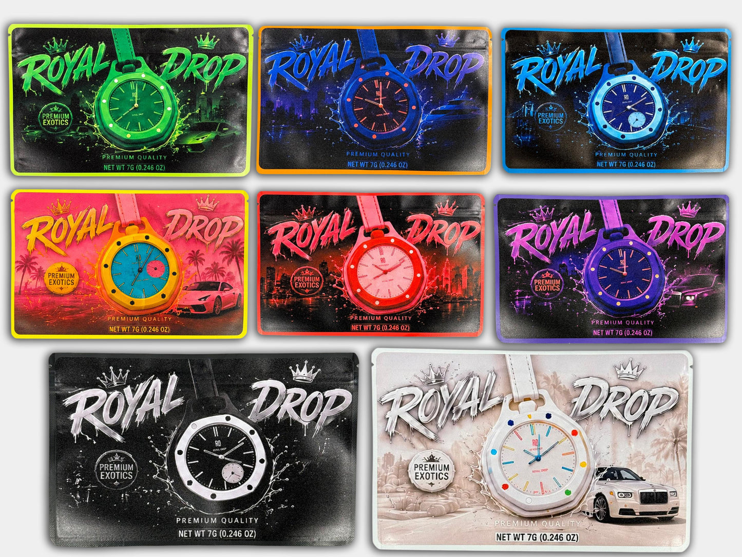 Royal Drop 7G Horizontal Mylar Bag Collection