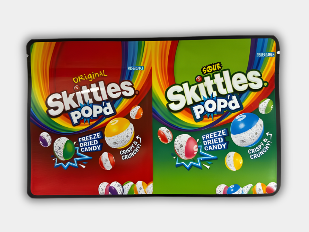 Skittles Pop’d Freeze Dried Candy Dual Bag 7g Mylar Bag