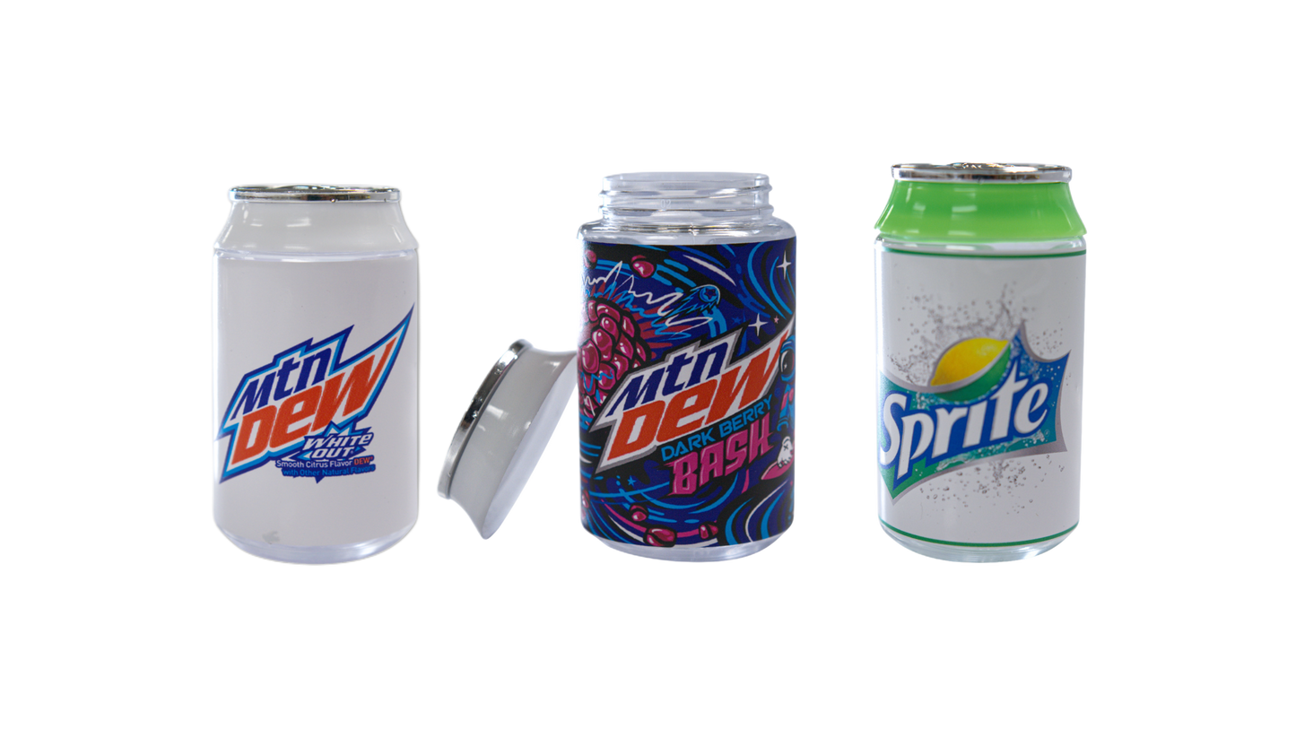 Soda Can Style 3.5G Plastic Jar | Pick Your Flavor | Smell Proof