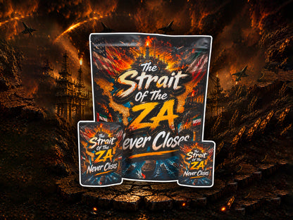 The Strait of ZA CUSTOM STICKER Combo Pack Mylar Bag Set – 32 (3.5g), 16 (1oz), 1 (1lb) 1