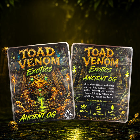 Toad Ancent OG Custom 3.5G Sticker Mylar Bag