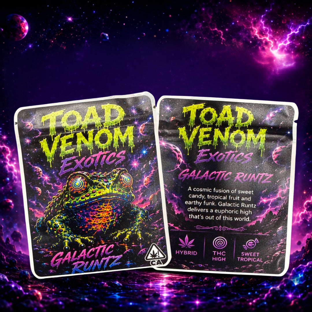 Toad Galactic Runtz Custom 3.5G Sticker Mylar Bag