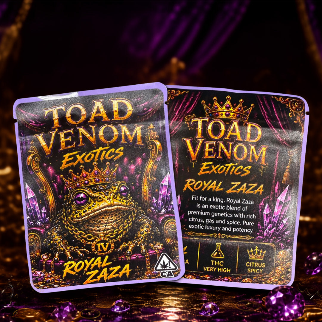 Toad Royal Zaza Custom 3.5G Sticker Mylar Bag
